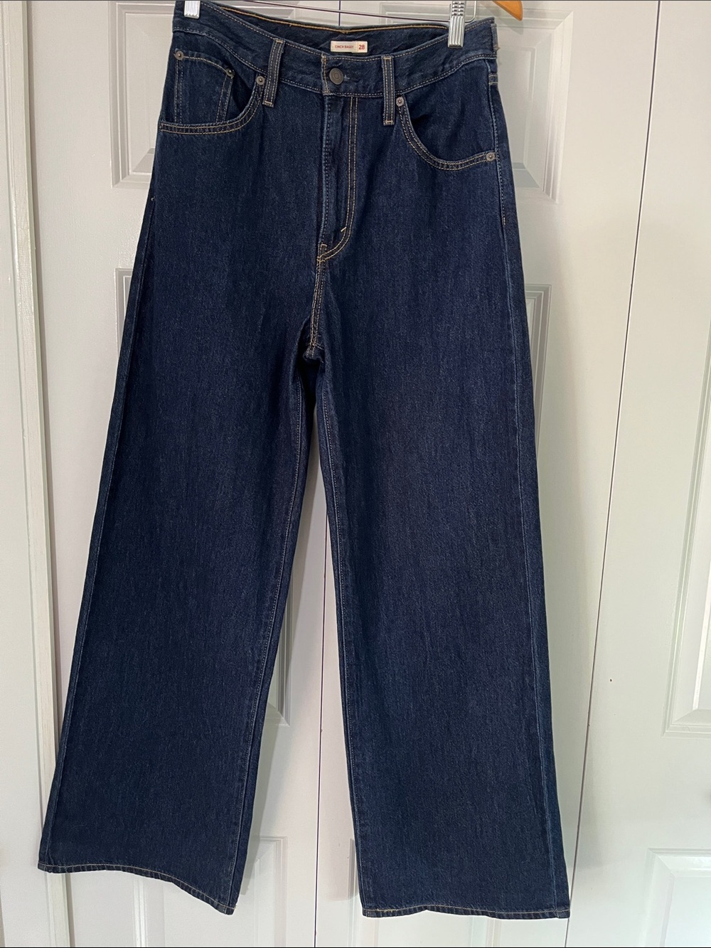 Levi's Women's Dark Blue Cinch Baggy Jeans 28x32